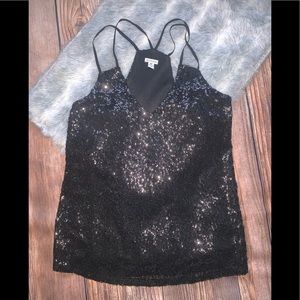Guess sequin black top